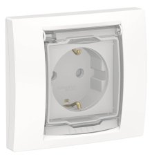 Розетка Schneider Electric Unica New с/з со шторками NU003718