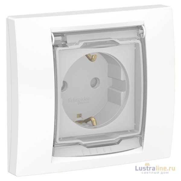 Розетка Schneider Electric Unica New с/з со шторками NU003718