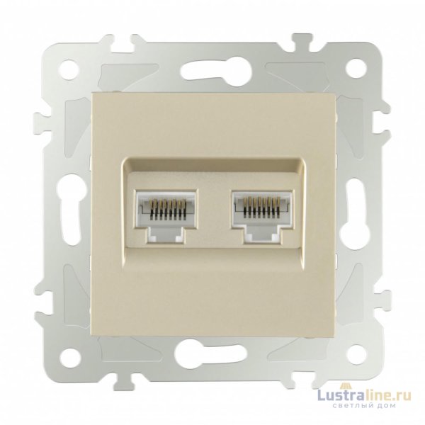 Розетка двойная RJ45 Arte Milano 203.45-2.shampan