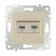 Розетка двойная RJ45 Arte Milano 203.45-2.shampan