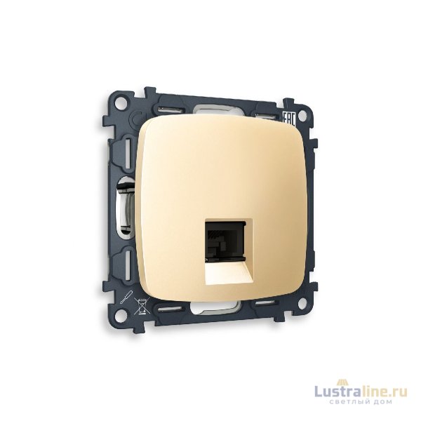 Комплект механизма телефонной розетки RJ-11(4P4C) со шторкой Ambrella Volt Omega MO612030