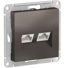 Розетка двойная компьютерная мокко RJ45+RJ45 Schneider Electric Atlas Design ATN000685
