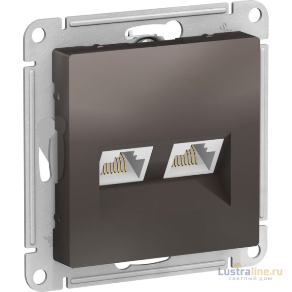 Розетка двойная компьютерная мокко RJ45+RJ45 Schneider Electric Atlas Design ATN000685