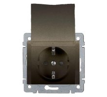 Розетка 2К+3 Legrand Galea Life 16A 250V с/з со шторками крышкой автоматические клеммы темная бронза 771264