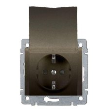 Розетка 2К+3 Legrand Galea Life 16A 250V с/з со шторками крышкой автоматические клеммы темная бронза 771264