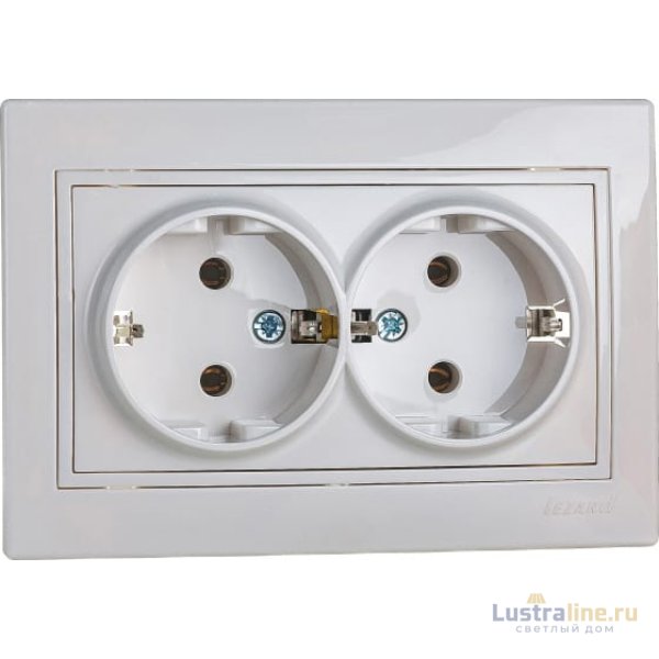Розетка двойная с/з Lezard Mira 701-0202-127B