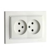 Розетка двойная без земли Mono Electric Despina 16А 250В жемчуг 102-252505-121