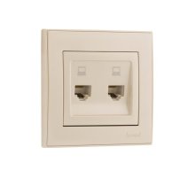 Розетка компьютерная двойная Lezard Rain 703-3030-141