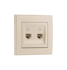 Розетка компьютерная двойная Lezard Rain 703-3030-141