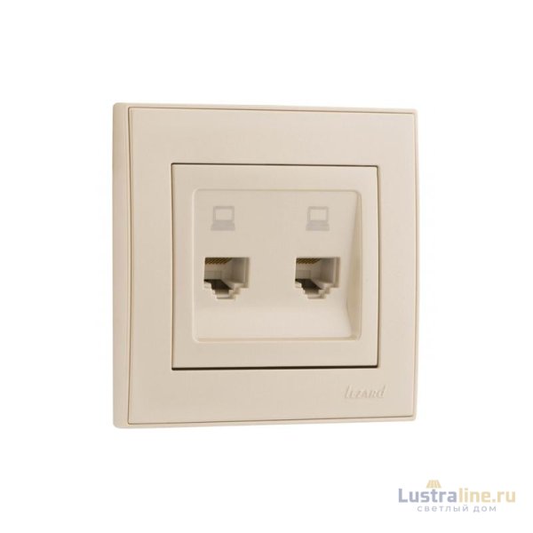 Розетка компьютерная двойная Lezard Rain 703-3030-141