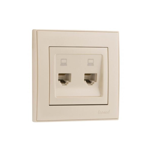 Розетка компьютерная двойная Lezard Rain 703-3030-141