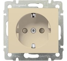 Розетка 2К+3 Legrand Valena 16A 250V с/з со шторками безвинтовой зажим слоновая кость 774122