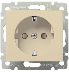 Розетка 2К+3 Legrand Valena 16A 250V с/з со шторками безвинтовой зажим слоновая кость 774122