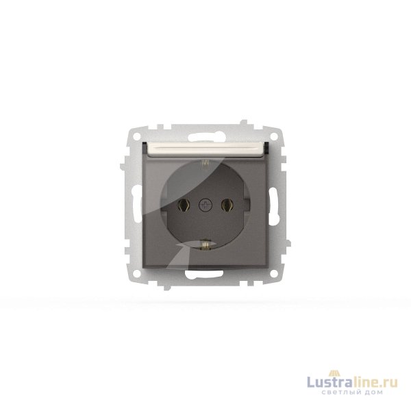 Розетка с крышкой и заземлением ELBI Zena Vega 609-010200-218