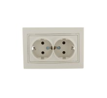 Розетка двойная с/з Lezard Mira 701-0303-127