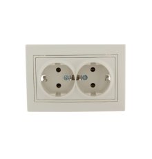 Розетка двойная с/з Lezard Mira 701-0303-127
