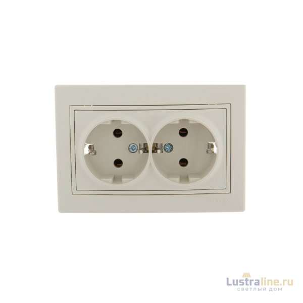Розетка двойная с/з Lezard Mira 701-0303-127