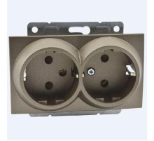 Розетка с заземлением двойная Mono Electric Despina-Larissa 16А 250В бронза 500-002304-120 Розетка с заземлением двойная Mono Electric Despina-Larissa 16А 250В бронза 500-002304-120