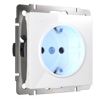 Розетка с заземлением и подсветкой Werkel белая W1171401 4690389155338