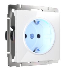 Розетка с заземлением и подсветкой Werkel белая W1171401 4690389155338