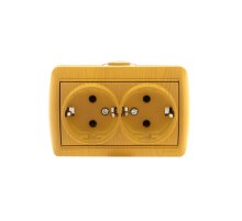 Розетка двойная с/з Lezard Nata 710-0700-127