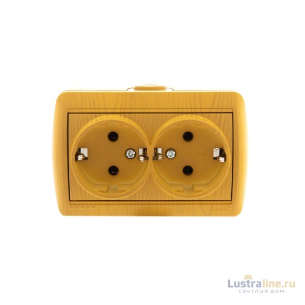 Розетка двойная с/з Lezard Nata 710-0700-127