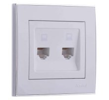 Розетка компьютерная двойная Lezard Rain 703-0225-141