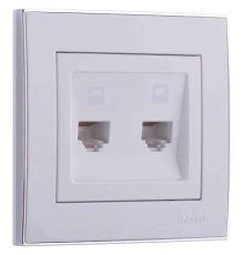 Розетка компьютерная двойная Lezard Rain 703-0225-141