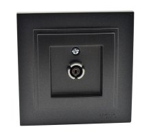 Розетка TV концевая с экраном Mono Electric Despina графит 102-202005-138