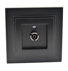 Розетка TV концевая с экраном Mono Electric Despina графит 102-202005-138