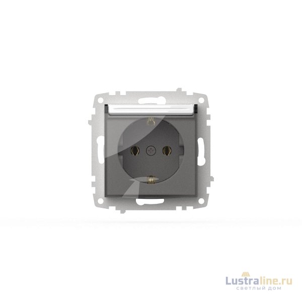 Розетка с крышкой и заземлением ELBI Zena Vega 609-015600-218