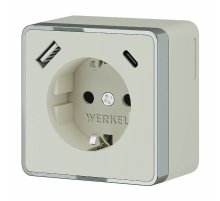 Розетка с заземлением, шторками и USB тип A+C Werkel Gallant W5071703 4690389179600 a057699