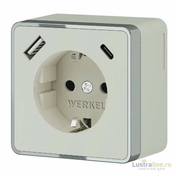 Розетка с заземлением, шторками и USB тип A+C Werkel Gallant W5071703 4690389179600 a057699 Розетка с заземлением, шторками и USB тип A+C Werkel Gallant W5071703 4690389179600 a057699