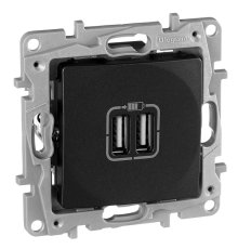 Розетка 2хUSB Legrand Etika антрацит 672694