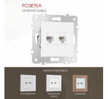 Розетка двойная RJ45 Arte Milano 203.45-2.white