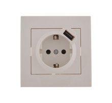 Розетка с/з + USB Lezard Rain 703-0202-181