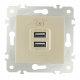 Розетка USB 2.1А+1А Arte Milano 203.46-1.shampan