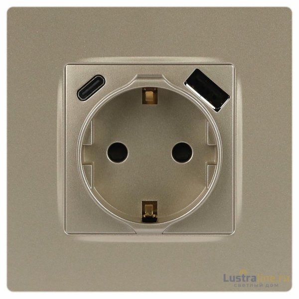 Розетка со шторками с USB type-A+C Эра 12-4108-04 Б0067727