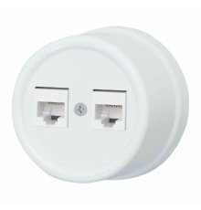 Розетка RJ45 информационная двойная Bironi Лизетта B1-302-21
