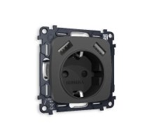 Комплект механизма розетки 2USB A+A 18W (быстрая зарядка) с/з Ambrella Volt Omega MO909010