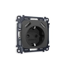 Комплект механизма розетки 2USB A+A 18W (быстрая зарядка) с/з Ambrella Volt Omega MO909010