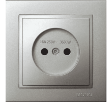 Розетка без земли Mono Electric Despina 16А 250В серебро 102-212122-116