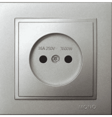 Розетка без земли Mono Electric Despina 16А 250В серебро 102-212122-116