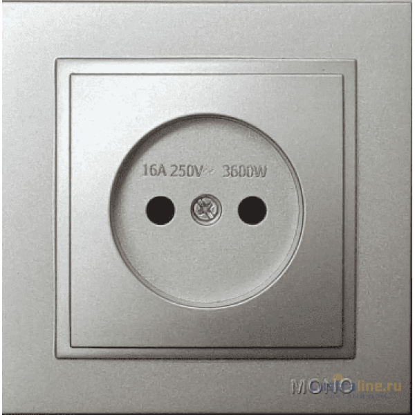 Розетка без земли Mono Electric Despina 16А 250В серебро 102-212122-116