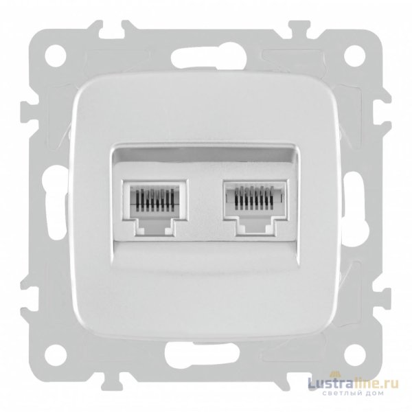 Розетка телефонная RJ11 + компьютерная RJ45 Arte Milano 205.44-1.silver