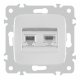 Розетка телефонная RJ11 + компьютерная RJ45 Arte Milano 205.44-1.silver