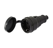 Розетка каучуковая с заземлением Mono Electric черный 170-010102-806