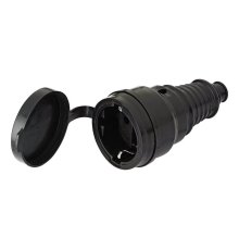 Розетка каучуковая с заземлением Mono Electric черный 170-010102-806