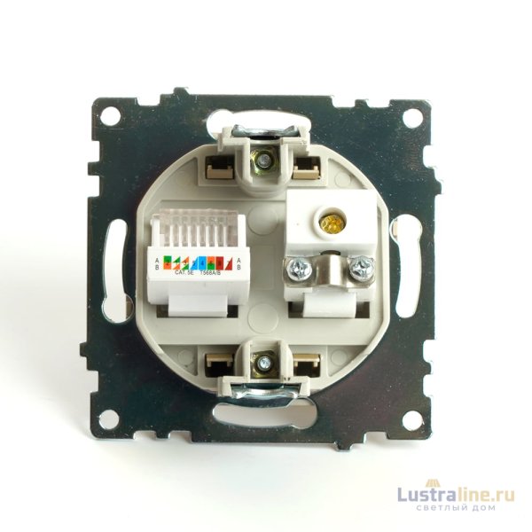 Розетка TV + компьютерная RJ-45 Stekker Катрин GLS00-7106-08 49230