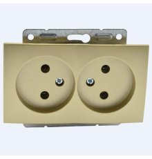 Розетка двойная без земли Mono Electric Despina-Larissa 16А 250В титан 500-002205-121
